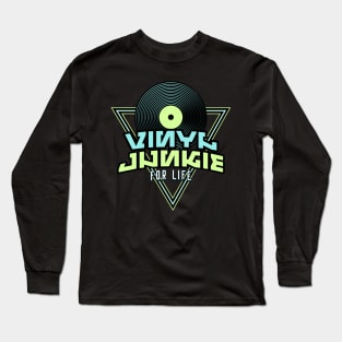 VINYL JUNKIE  - For Life (blue/lime) Long Sleeve T-Shirt